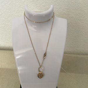 Heart Shape 14k Yellow Gold Pendent with 19" Chain Italy
